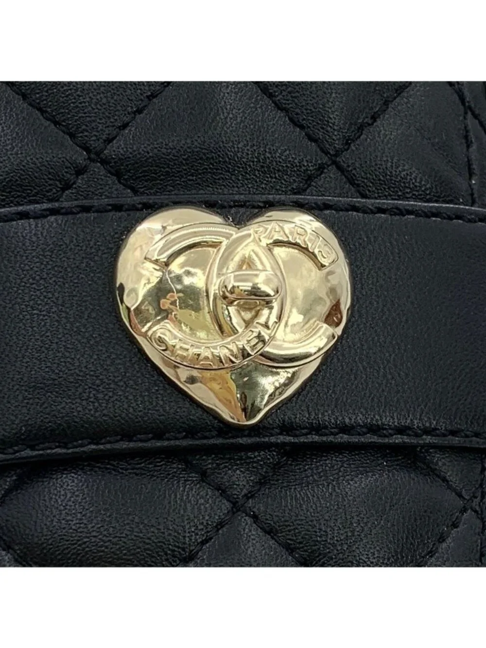 Chanel Black Leather Round-Toe Flat Shoes